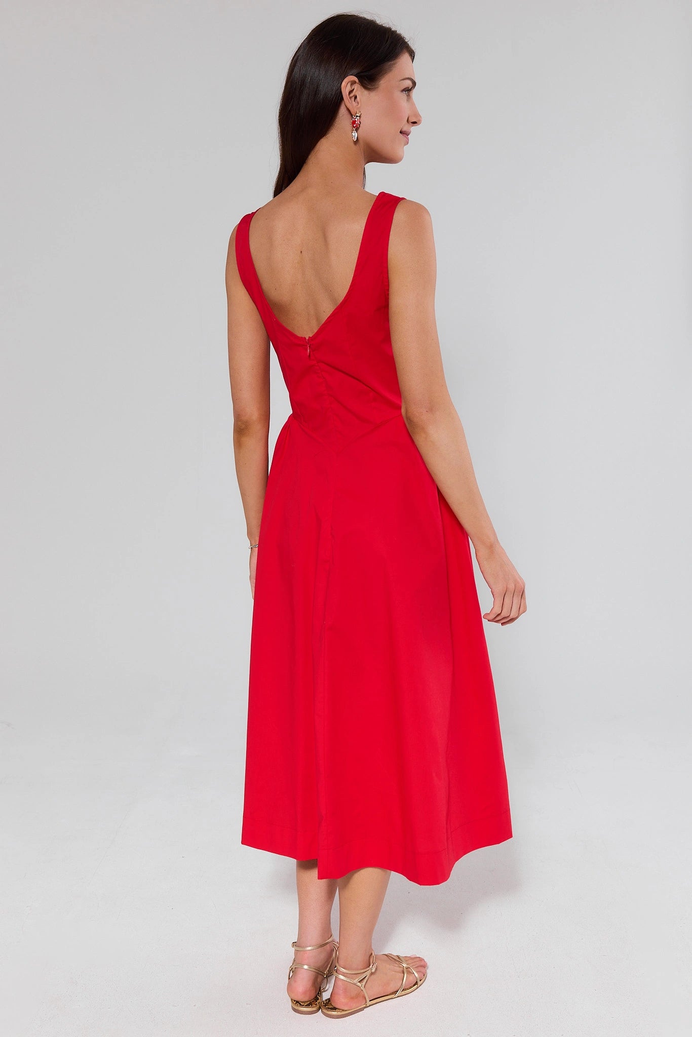 Lace-trim maxi dress