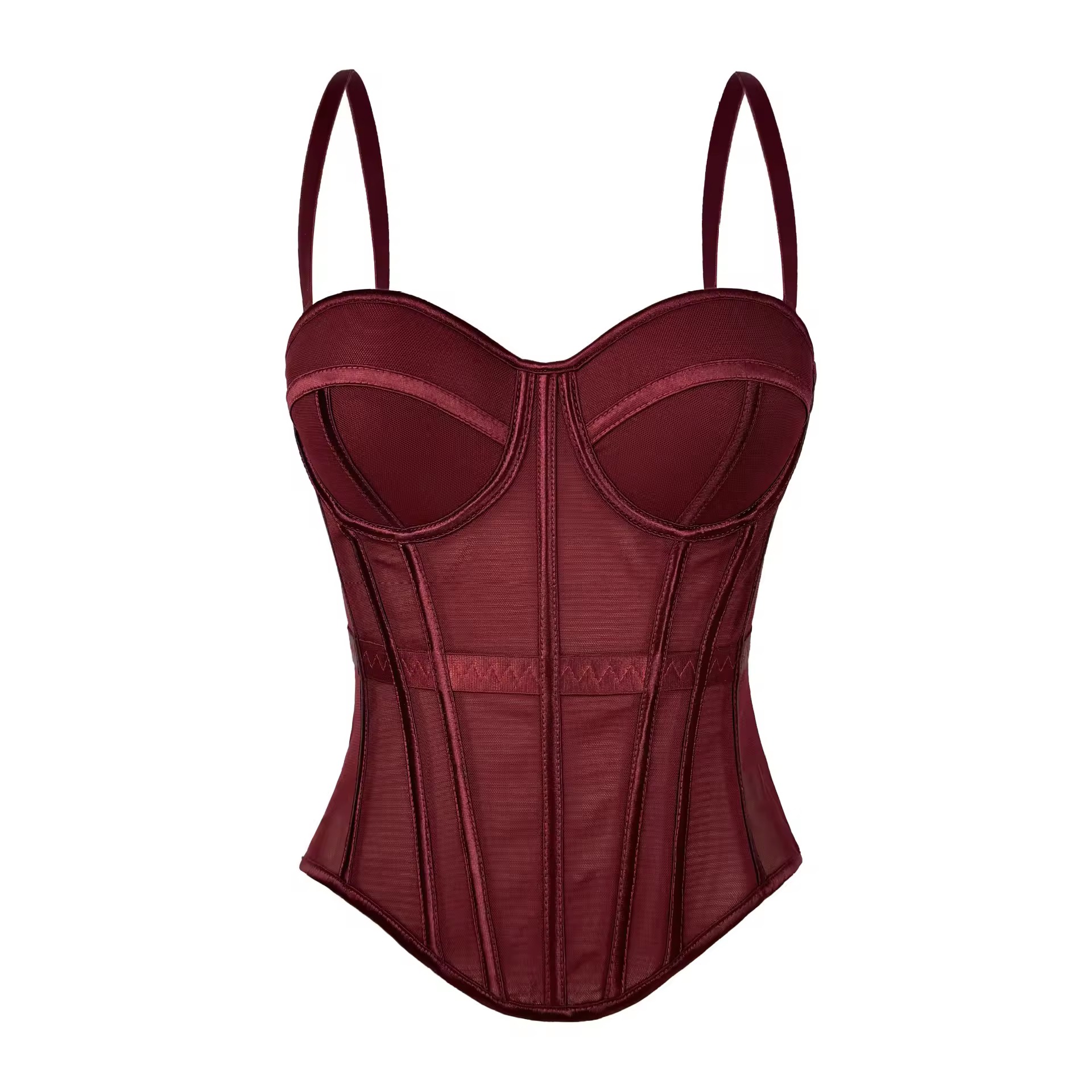 Burgundy Sculpt Lace Corset